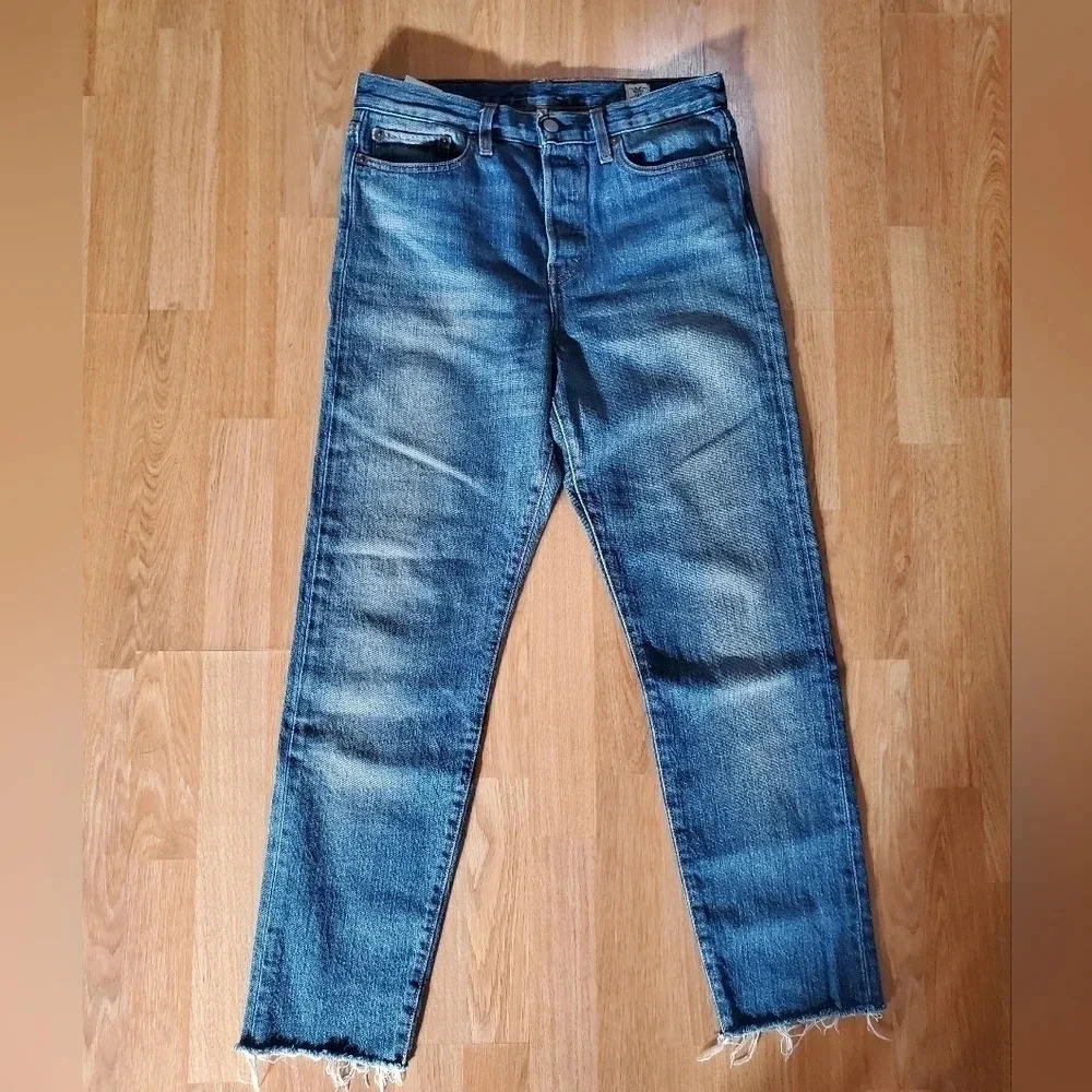 Levi's x White Oak Cone‎ Denim Button Fly High Rise Ankle Skinny Jeans Size 29